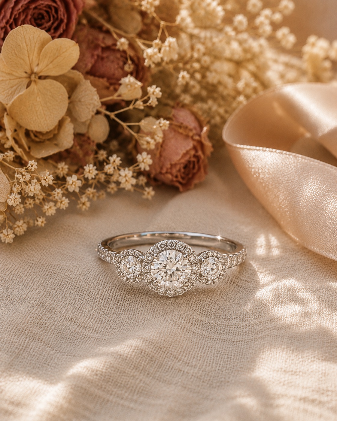 Trilogía Halo Diamante Platino, Tres diamantes con halo, Platino