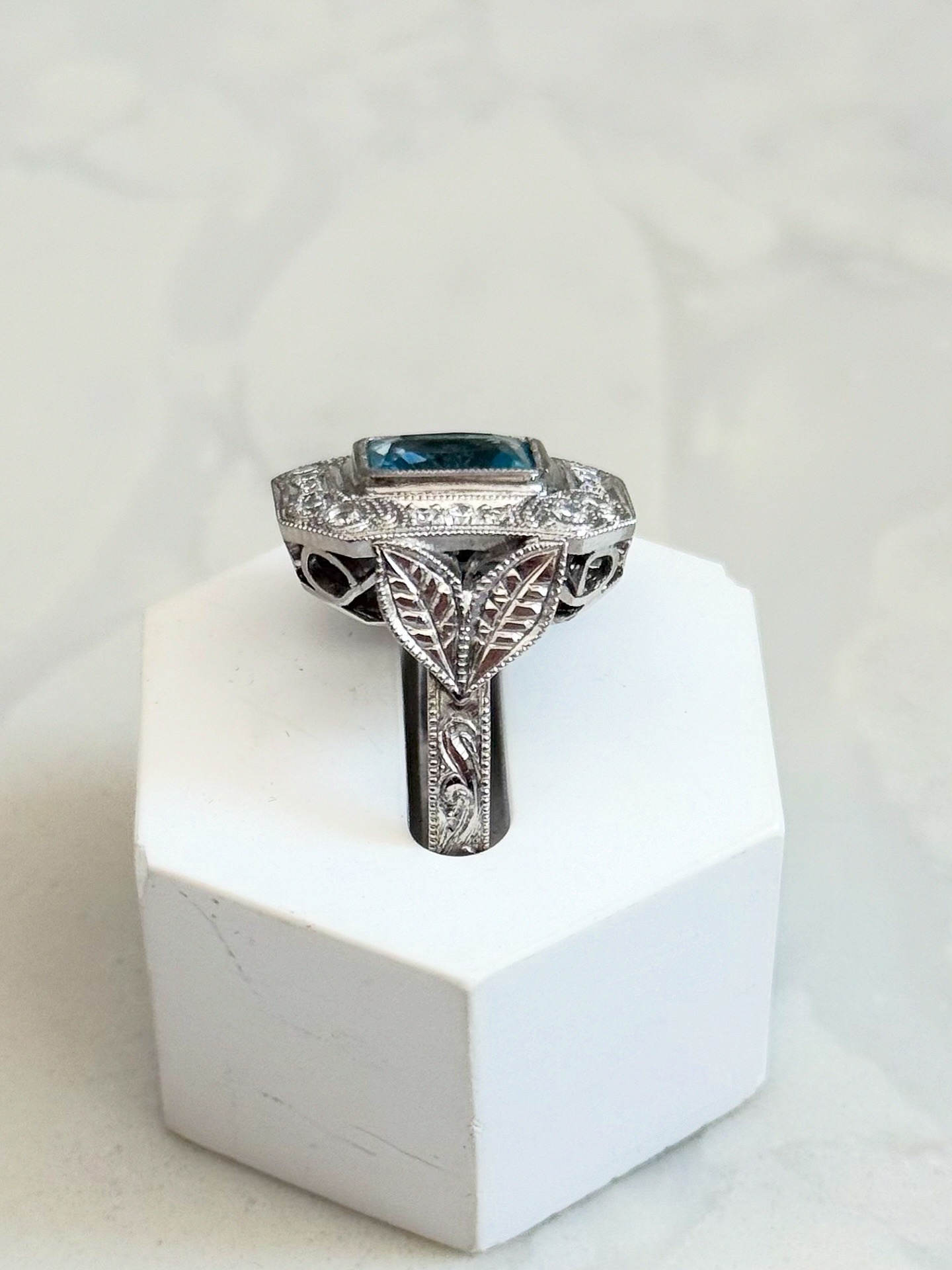Anillo Heritage, Aguamarina, Filigrana Vintage