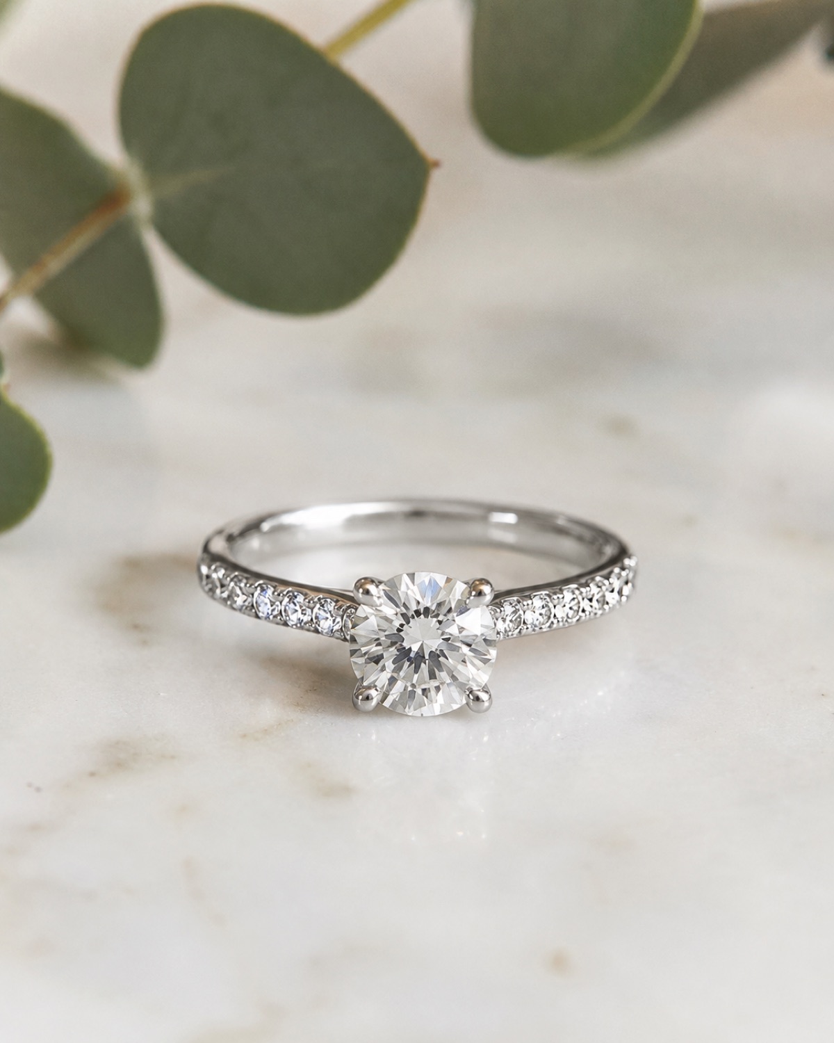 Allegra · Solitario Pavé, Anillo de compromiso