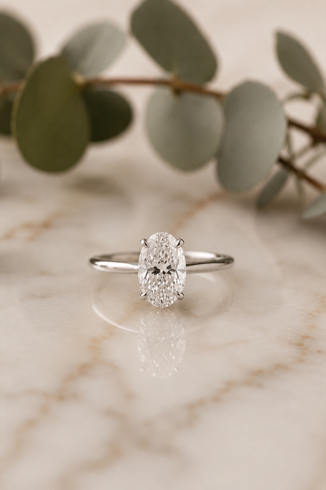 Olivia · Solitario Oval, Anillo de compromiso
